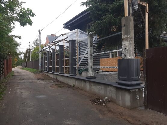 Производство и монтаж, элементы столбов, парапет пролетов. Цвет N300K